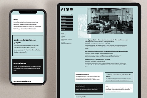 Vorschaubild des Projekts »AStA der Goethe Universität Frankfurt – Website«