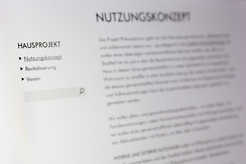 Detailaufnahme der Typografie