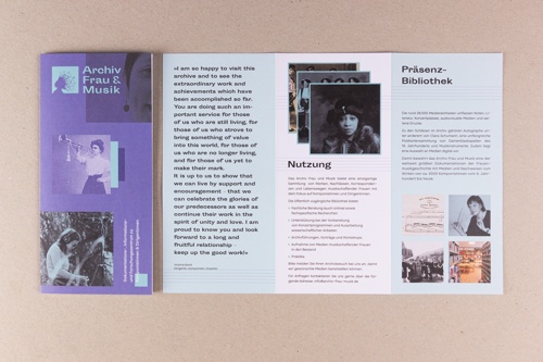 Cover and inside pages of the self-presentation flyer