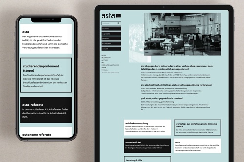 Teaser image of the project »AStA of Goethe University Frankfurt – Website«