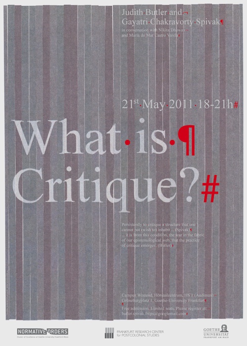 Poster: What is Critique?