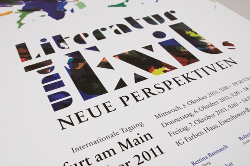 Detail shot of the poster with logo
