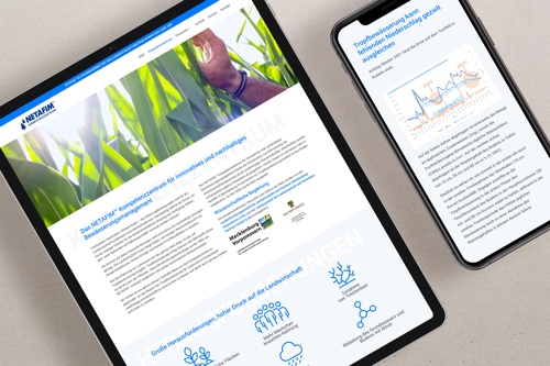 Display of the website netafim-kompetenzzentrum.de on smartphone and tablet