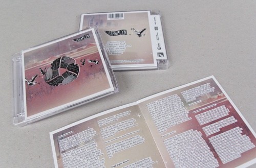 Front and back of CD packaging and inside of booklet